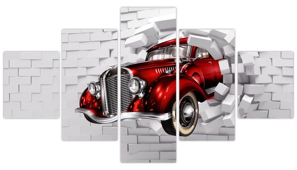 Obraz - Červené auto (125x70 cm)