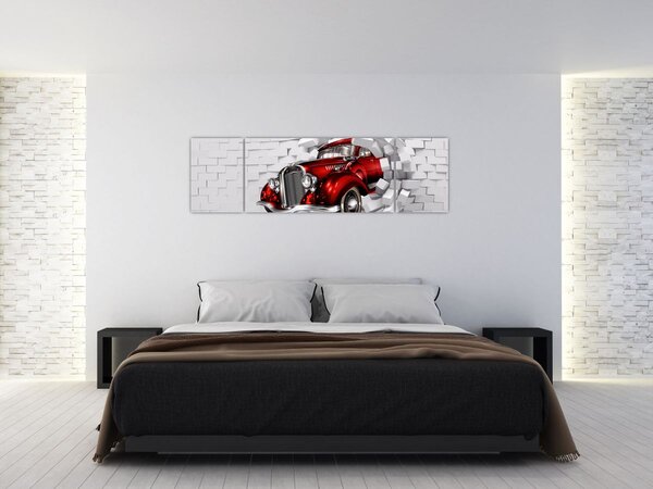 Obraz - Červené auto (170x50 cm)