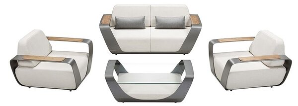 Zahradní 4 místná sedací souprava ONDA GREY WHITE Exteriér | Zahradní sedací sestavy
