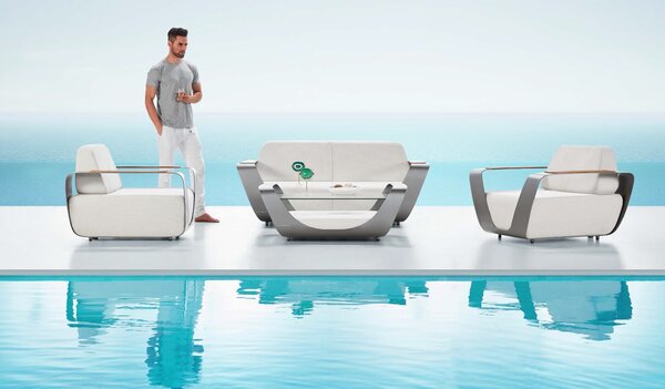 Zahradní 4 místná sedací souprava ONDA GREY WHITE Exteriér | Zahradní sedací sestavy