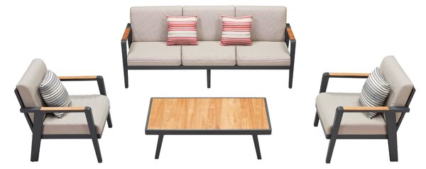 Zahradní 5 místná sedací souprava EMOTI BLACK TAUPE Exteriér | Zahradní sedací sestavy