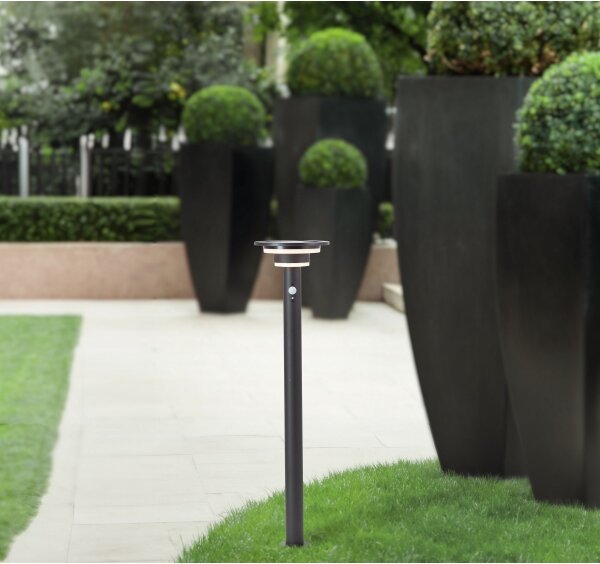 Brilliant - LED Solární lampa se senzorem GARVINA LED/3W/3,7V 85 cm IP44 černá