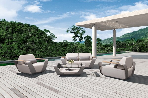 Zahradní 4 místná sedací souprava ONDA GREY WHITE Exteriér | Zahradní sedací sestavy