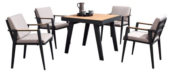 Zahradní 4 místná jídelní souprava EMOTI BLACK TAUPE Exteriér | Zahradní jídelní sestavy
