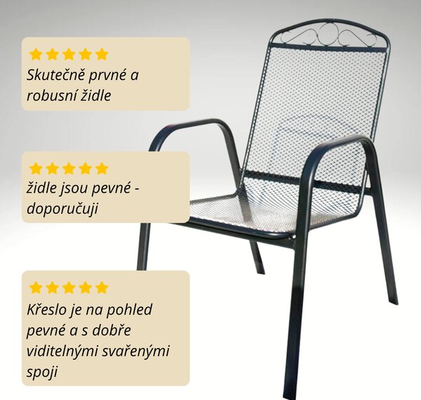Vikio Zahradní kovové křeslo V120 antracit