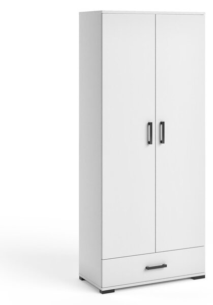 Vysoká dvoudveřová skříň 80 cm KLENRI - bílá