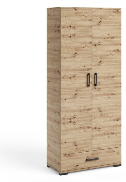 Vysoká dvoudveřová skříň 80 cm KLENRI - dub artisan