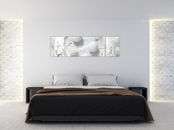 Obraz - Zlatá labuť na vodě (170x50 cm)