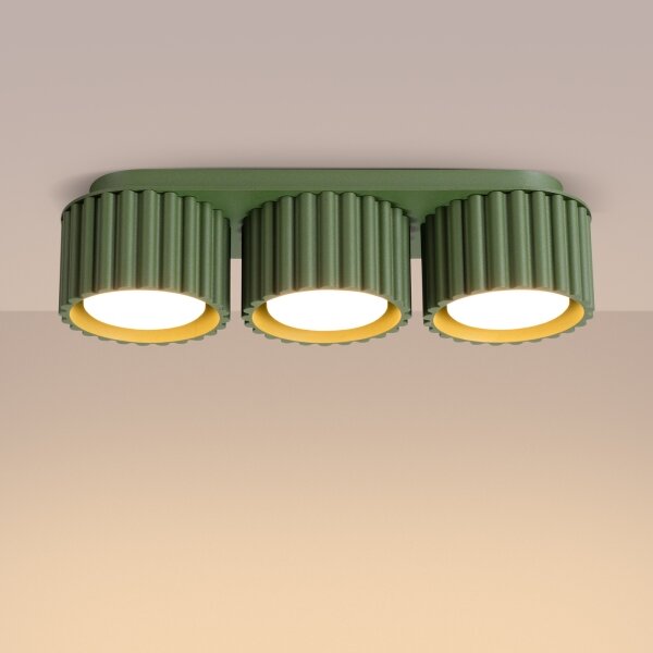 Sollux SL.2631 - Bodové svítidlo AURA 3xGX53/10W/230V zelená