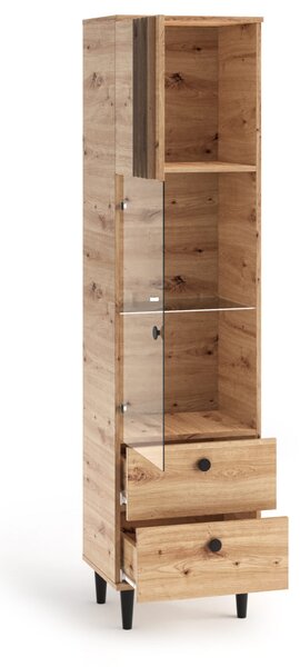 Prosklená úzká skříň 50 cm WARDOX - dub artisan