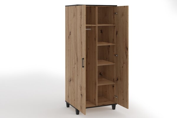 Dvoudveřová šatní skříň 80 cm NAIRI - dub artisan