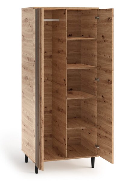 Dvoudveřová skříň s lamelami 80 cm WARDOX - dub artisan