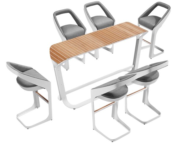 Zahradní barová souprava ONDA GREY WHITE Exteriér | Zahradní jídelní sestavy