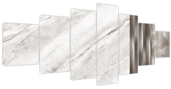 Obraz - Mramor se stříbrnými linkami (210x100 cm)