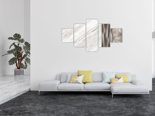 Obraz - Mramor se stříbrnými linkami (125x70 cm)