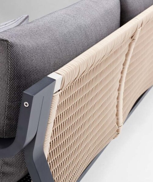 Zahradní 4 místná sedací souprava VISCONTI BLACK GREY Exteriér | Zahradní sedací sestavy