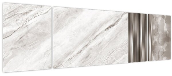 Obraz - Mramor se stříbrnými linkami (170x50 cm)