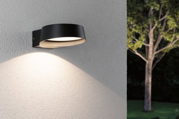 Paulmann 94789 Capea Grand, antracitové venkovní nástěnné svítidlo LED 11,5W 3000K, výška 19,5cm, IP44