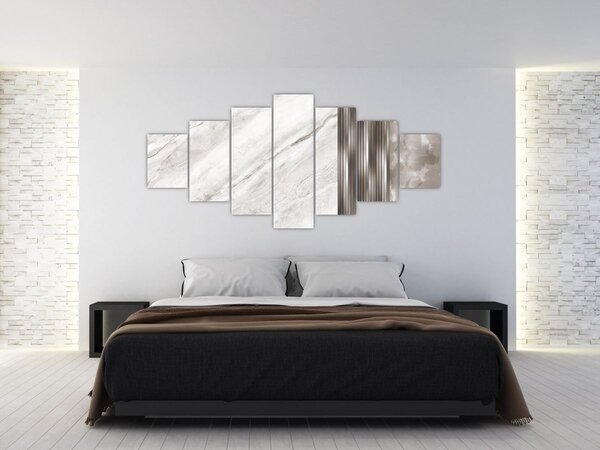 Obraz - Mramor se stříbrnými linkami (210x100 cm)