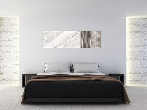 Obraz - Mramor se stříbrnými linkami (170x50 cm)