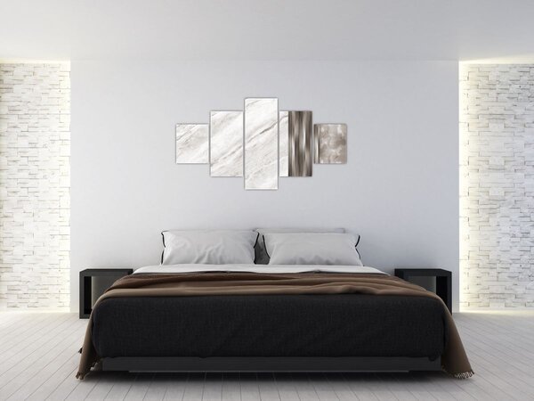 Obraz - Mramor se stříbrnými linkami (125x70 cm)