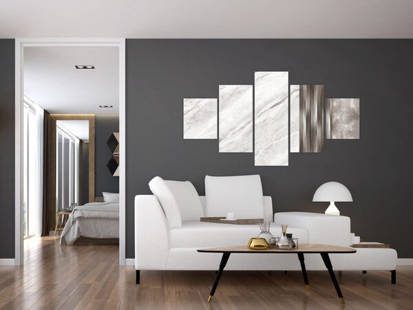 Obraz - Mramor se stříbrnými linkami (125x70 cm)