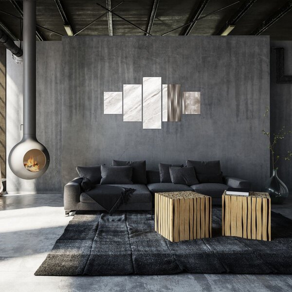 Obraz - Mramor se stříbrnými linkami (125x70 cm)