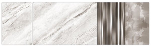 Obraz - Mramor se stříbrnými linkami (170x50 cm)