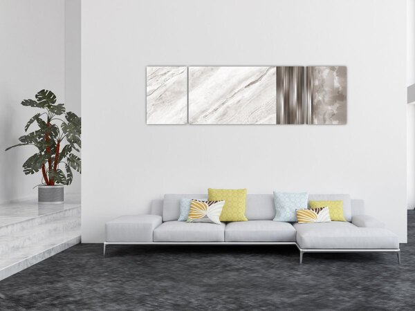 Obraz - Mramor se stříbrnými linkami (170x50 cm)