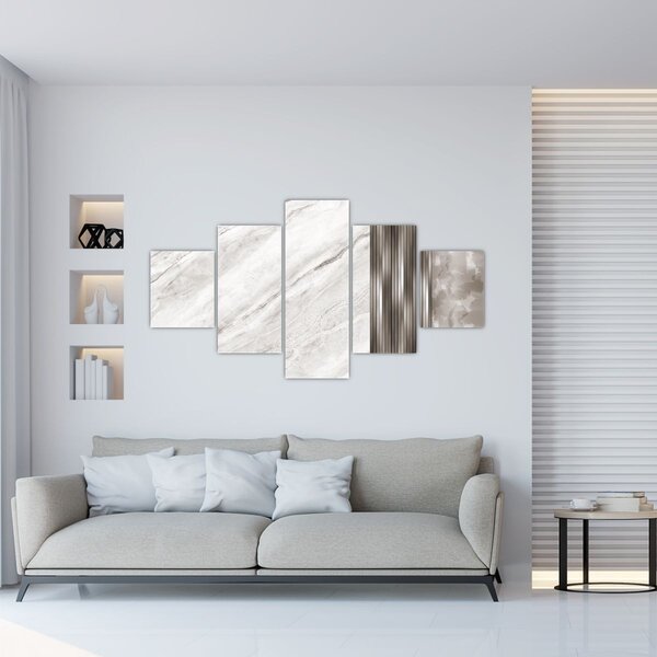 Obraz - Mramor se stříbrnými linkami (125x70 cm)