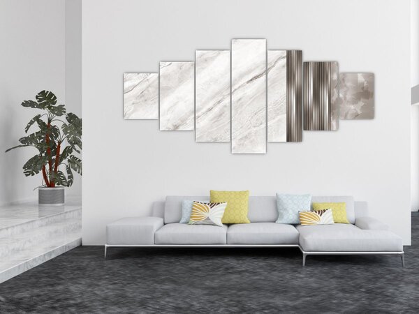 Obraz - Mramor se stříbrnými linkami (210x100 cm)