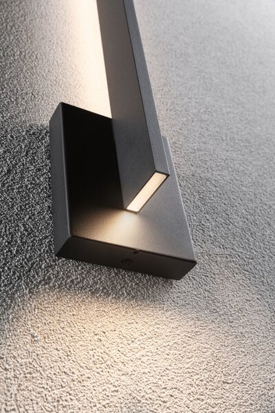 Paulmann 94786 Levka, antracitové venkovní nástěnné svítidlo LED 13,5W 3000K, výška 48,5cm, IP44