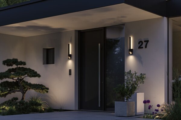 Paulmann 94786 Levka, antracitové venkovní nástěnné svítidlo LED 13,5W 3000K, výška 48,5cm, IP44