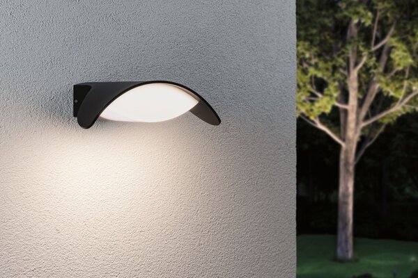Paulmann 94765 Mesana, antracitové venkovní nástěnné svítidlo LED 12W 3000K, šířka 24cm, IP44