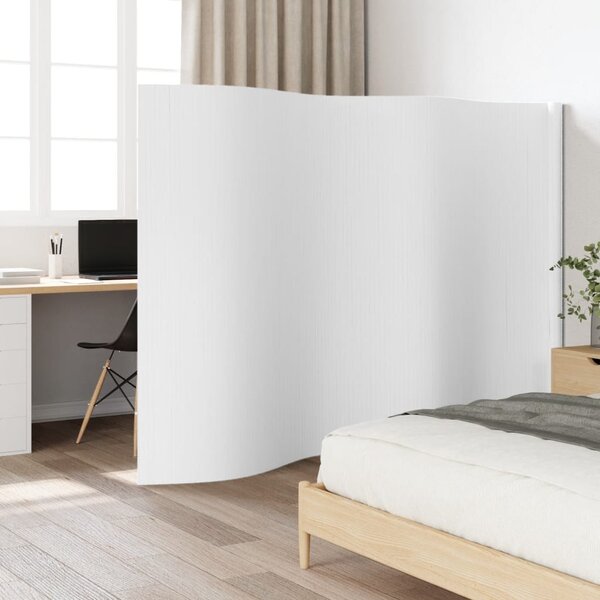 Paraván bílý 165 x 400 cm bambus