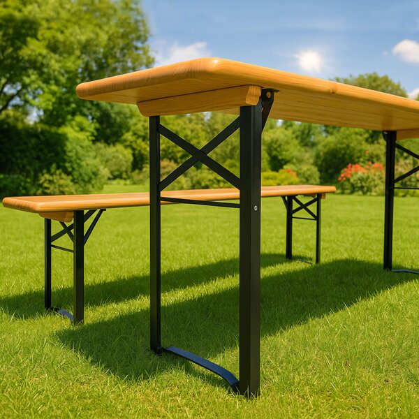 Pivní set 197x60 cm – Zahradní stůl s lavicemi pro 8 osob - 197cm x 60cm -
