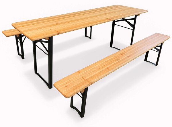 Pivní set 197x60 cm – Zahradní stůl s lavicemi pro 8 osob - 197cm x 60cm -