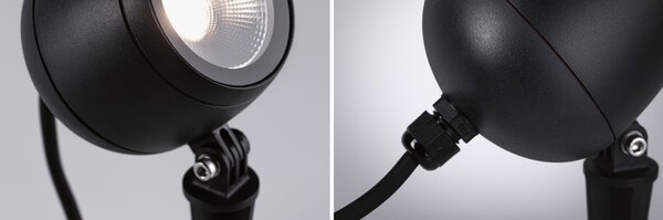 Paulmann 94775 Plug&Shine Kikolo, zahradní reflektor s trnem 7,2W LED 3000K 20°, antracit, IP65