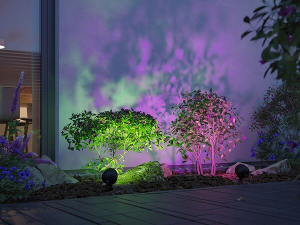 Paulmann 94769 Plug&Shine Kikolo, zahradní reflektor s trnem 6,2W LED RGBW, antracit, IP65, ZigBee