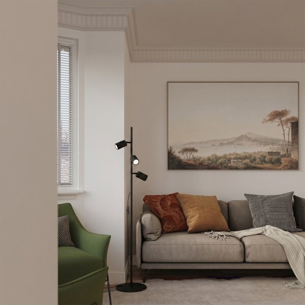 Sollux SL.2016 - Stojací lampa KARBON 3xGU10/10W/230V černá