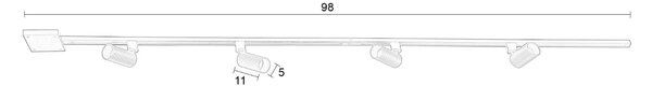Zuiver Bodové LED světlo TRACK BUZZ 98 cm