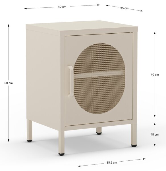 Marckeric Kovový noční stolek Diora 40 x 35 cm
