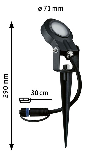 Paulmann 94728 Plug&Shine Sting, zahradní reflektor 6W LED 2200K, antracit, IP67
