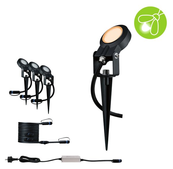 Paulmann 94729 Plug&Shine Sting, základní set zahradních reflektorů 3x6,3W LED 2200K stmívatelné, IP67