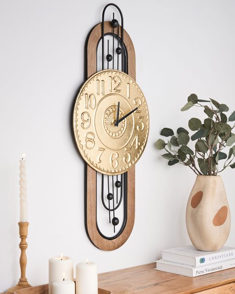 Nástěnné hodiny NOBELIUM 36 cm Kov Zlatá