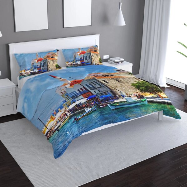 Sablio Povlečení Domky na pobřeží - 140x200 / 90x70