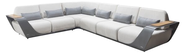 Zahradní 5 místná rohová souprava ONDA GREY WHITE Exteriér | Zahradní sedací sestavy
