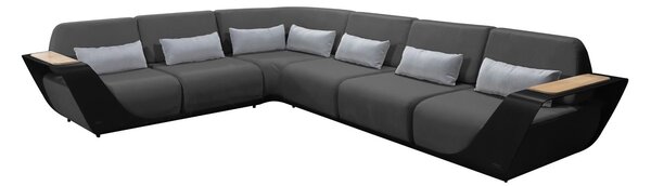 Zahradní 5 místná rohová souprava ONDA BLACK Exteriér | Zahradní sedací sestavy