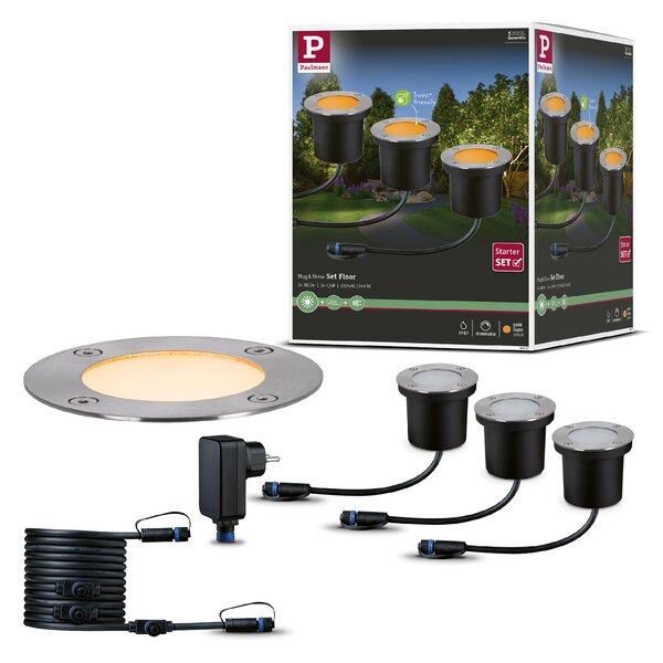 Paulmann 94717 Plug&Shine základní set zápustných venkovních svítidel 3x4,5W 2200K LED, IP67