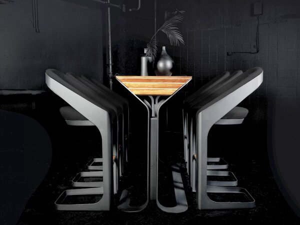 Zahradní barová souprava ONDA BLACK Exteriér | Zahradní jídelní sestavy